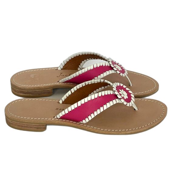 Jack Rogers Flat Sandals Women’s Size 7.5M Color Magenta Pink and White - Picture 3 of 10